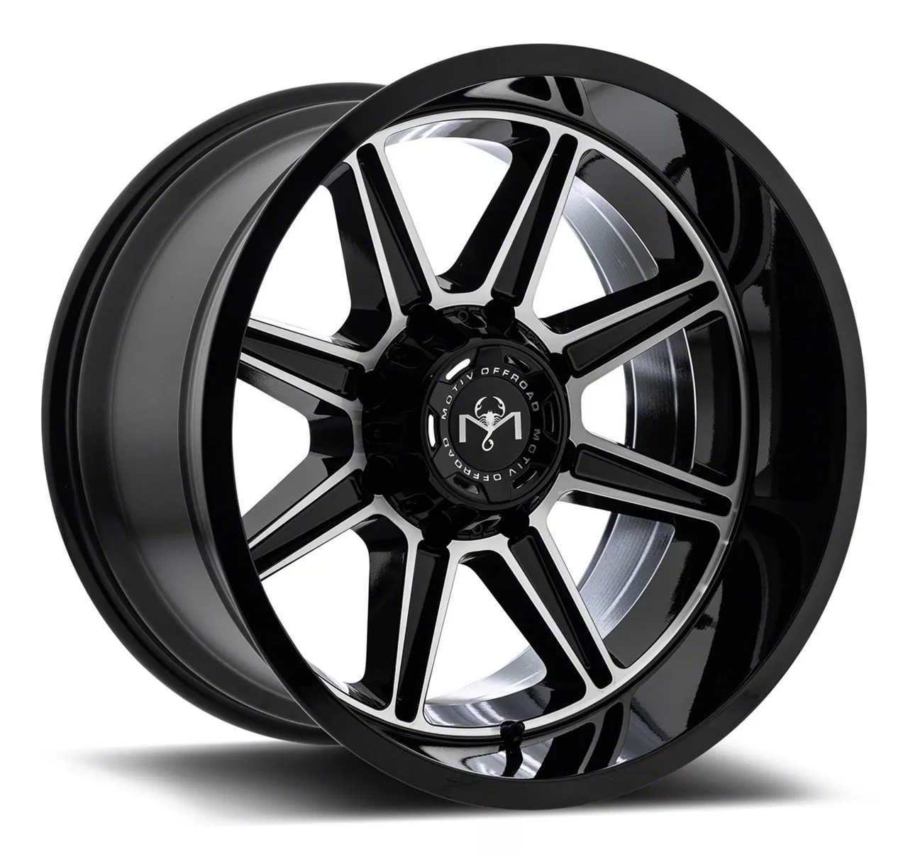 Motiv Offroad Balast Gloss Black Machined 8-Lug Wheel; 20x9; 18mm Offset (15-19 Sierra 2500 HD)