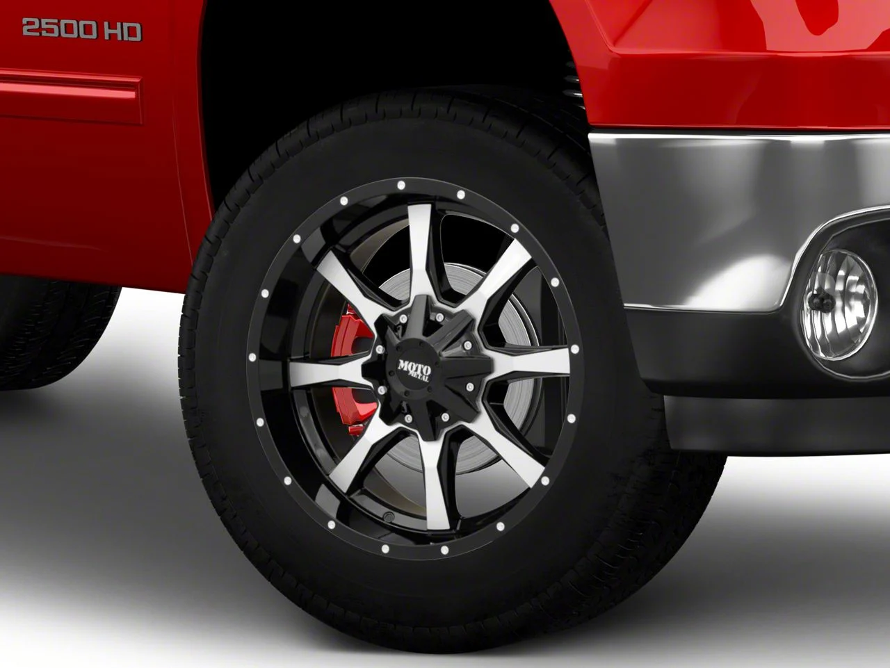 Moto Metal MO970 Gloss Black Machined 8-Lug Wheel; 20x10; -18mm Offset (11-14 Sierra 3500 HD SRW)