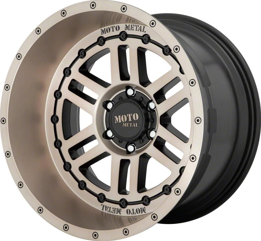 Moto Metal MO800 Deep Six Satin Black with Bronze Tint 8-Lug Wheel; 22x12; -44mm Offset (07-10 Sierra 3500 HD SRW)