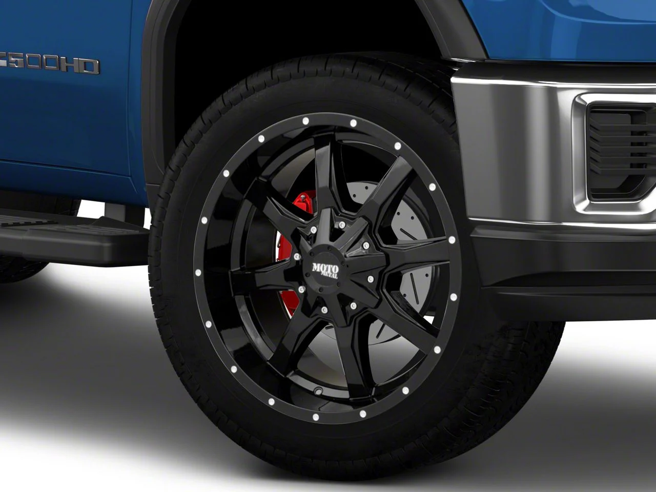 Moto Metal MO970 Gloss Black Milled 8-Lug Wheel; 22x10; -18mm Offset (20-26 Sierra 3500 HD SRW)