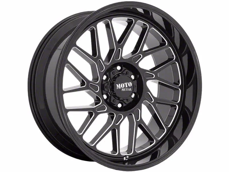 Moto Metal MO805 Gloss Black Milled 6-Lug Wheel; 22x10; -18mm Offset (19-26 Silverado 1500)