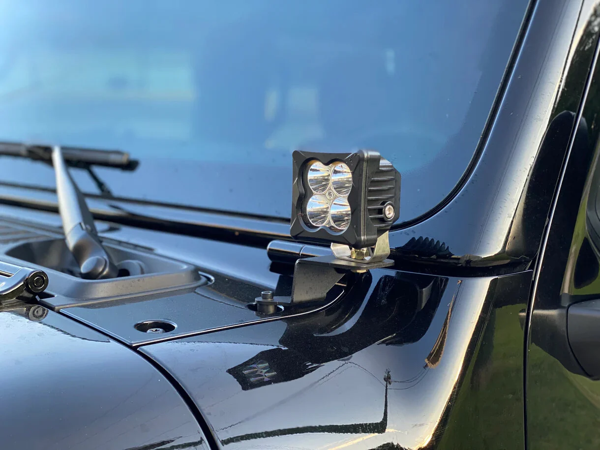 Motobilt MB2134-Powder A-Pillar Light Mount Kit  for 18-26 Jeep Wrangler JL & Gladiator JT
