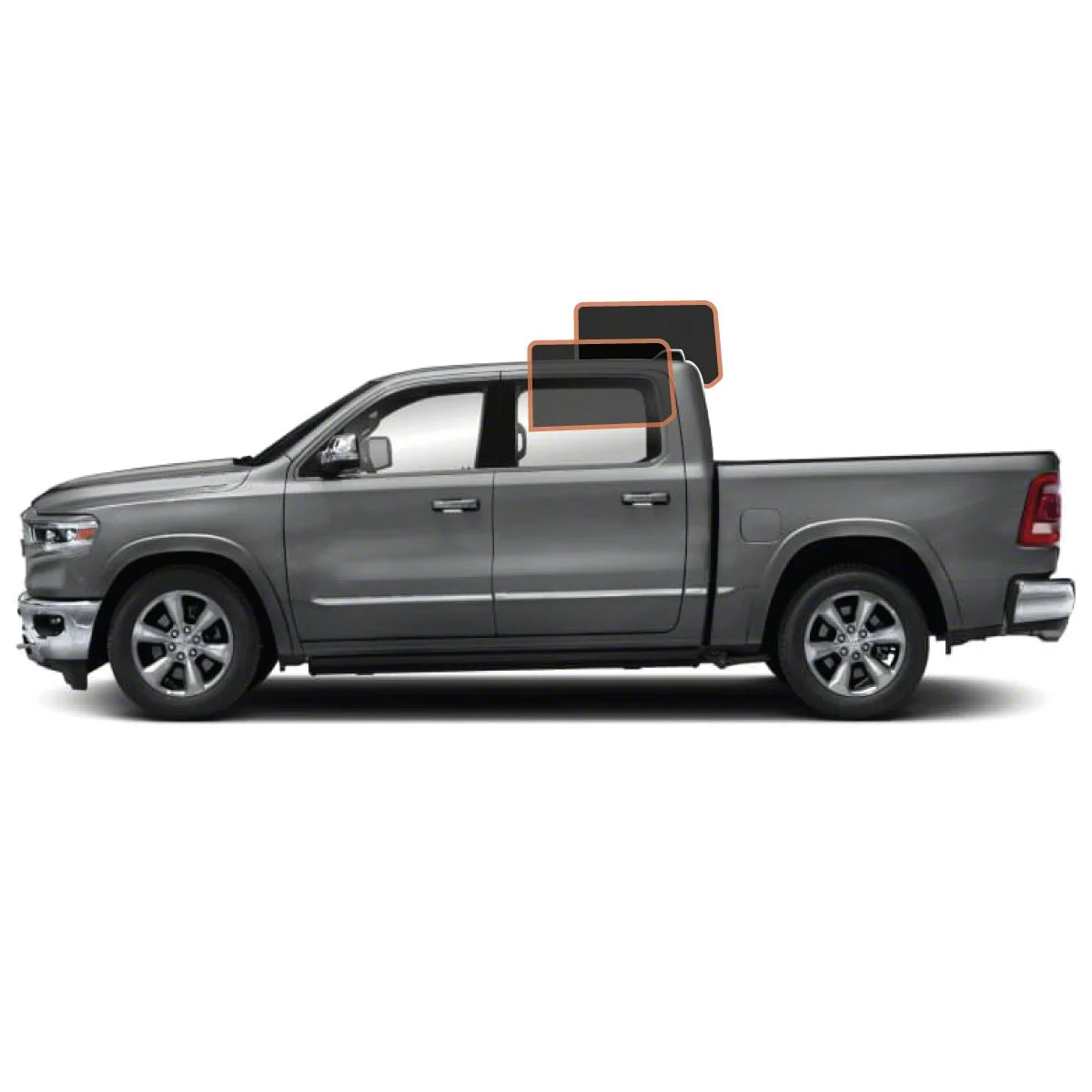 MotoShield Pro Rear Driver/Passenger Window Tint; 5% (09-18 RAM 1500 Crew Cab)