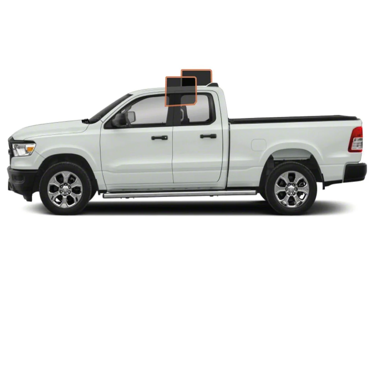 MotoShield Pro Rear Driver/Passenger Window Tint; 5% (09-18 RAM 1500 Quad Cab)