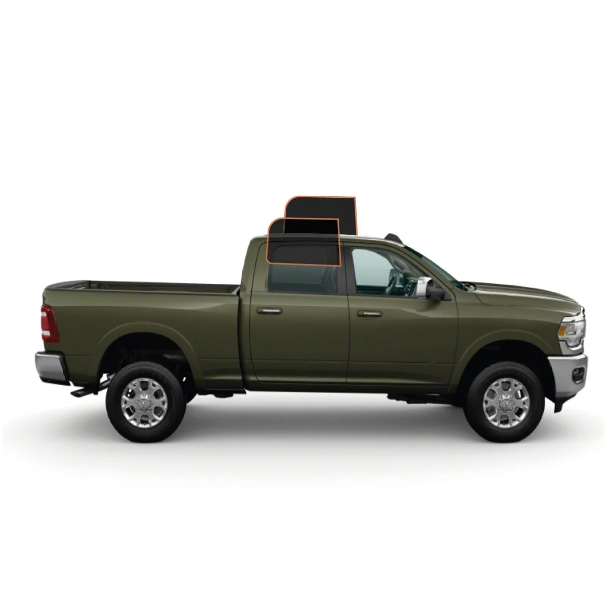 MotoShield Pro Rear Driver/Passenger Window Tint; 15% (10-26 RAM 2500 Crew Cab)