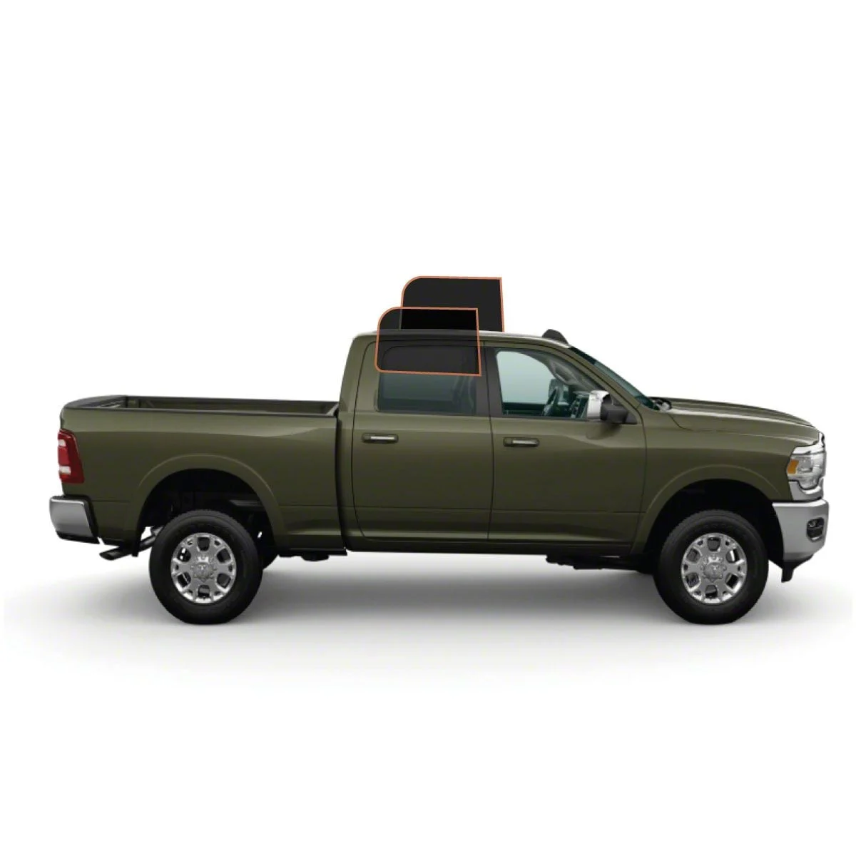 MotoShield Pro Rear Driver/Passenger Window Tint; 5% (10-26 RAM 2500 Crew Cab)