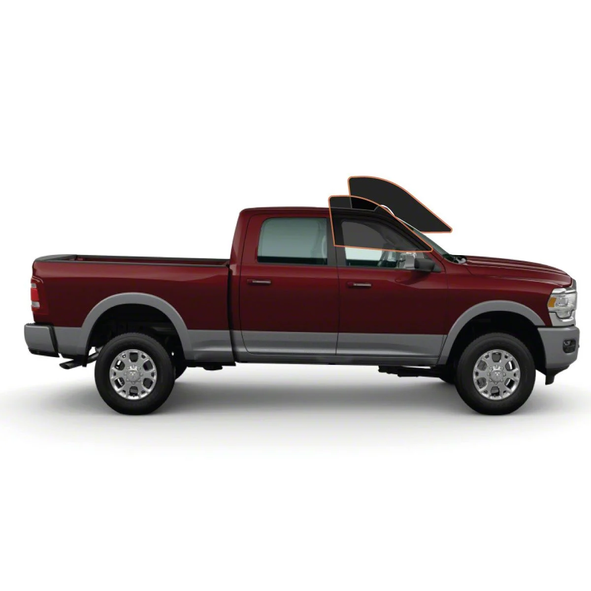 MotoShield Pro Front Driver/Passenger Window Tint; 15% (10-26 RAM 3500 Crew Cab)