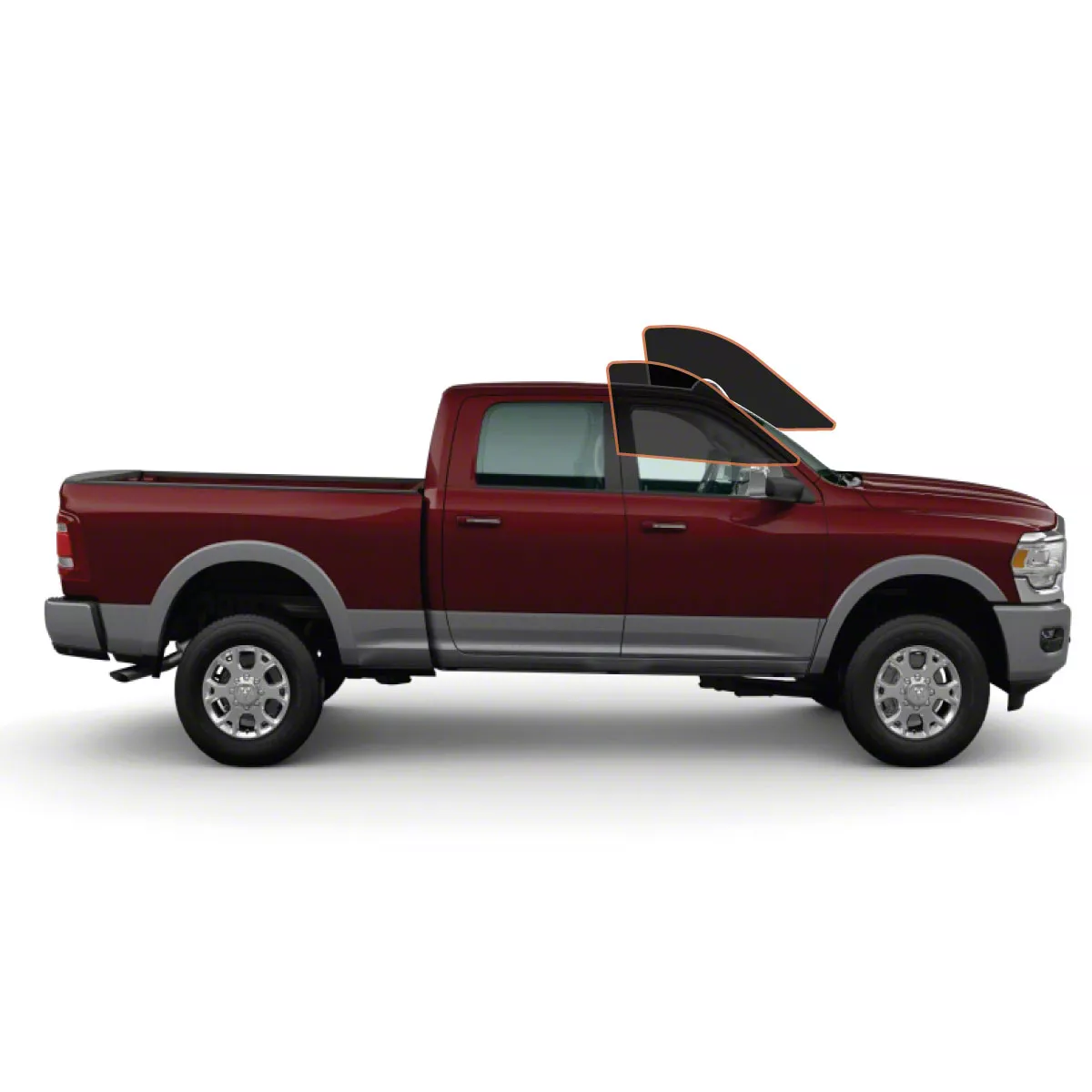 MotoShield Pro Front Driver/Passenger Window Tint; 35% (10-26 RAM 3500 Crew Cab)