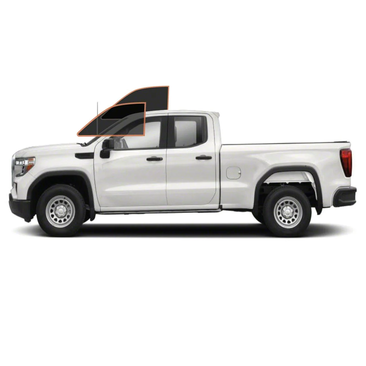 MotoShield Pro Front Driver/Passenger Window Tint; 25% (14-18 Sierra 1500 Double Cab)
