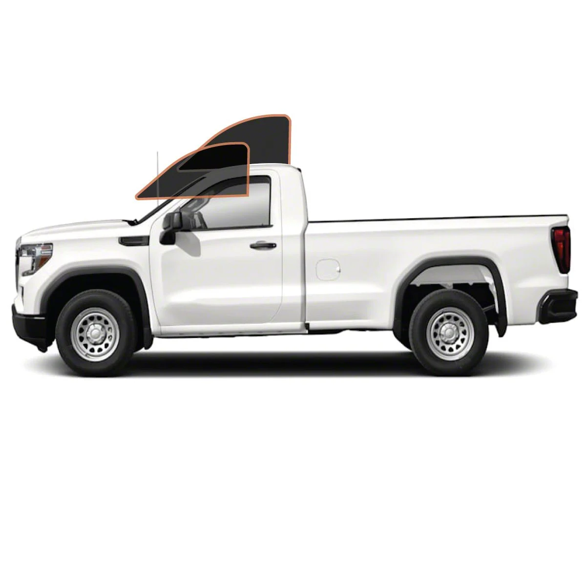 MotoShield Pro Front Driver/Passenger Window Tint; 25% (14-18 Sierra 1500 Regular Cab)