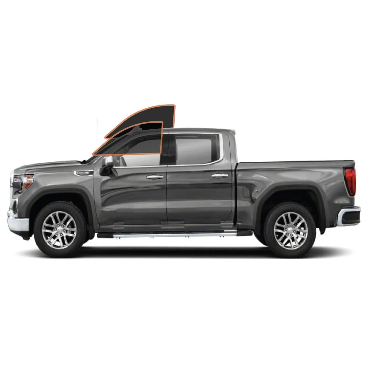 MotoShield Pro Front Driver/Passenger Window Tint; 35% (14-18 Sierra 1500 Crew Cab)