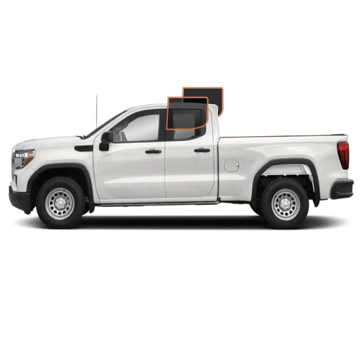 MotoShield Pro Rear Driver/Passenger Window Tint; 5% (14-18 Sierra 1500 Double Cab)