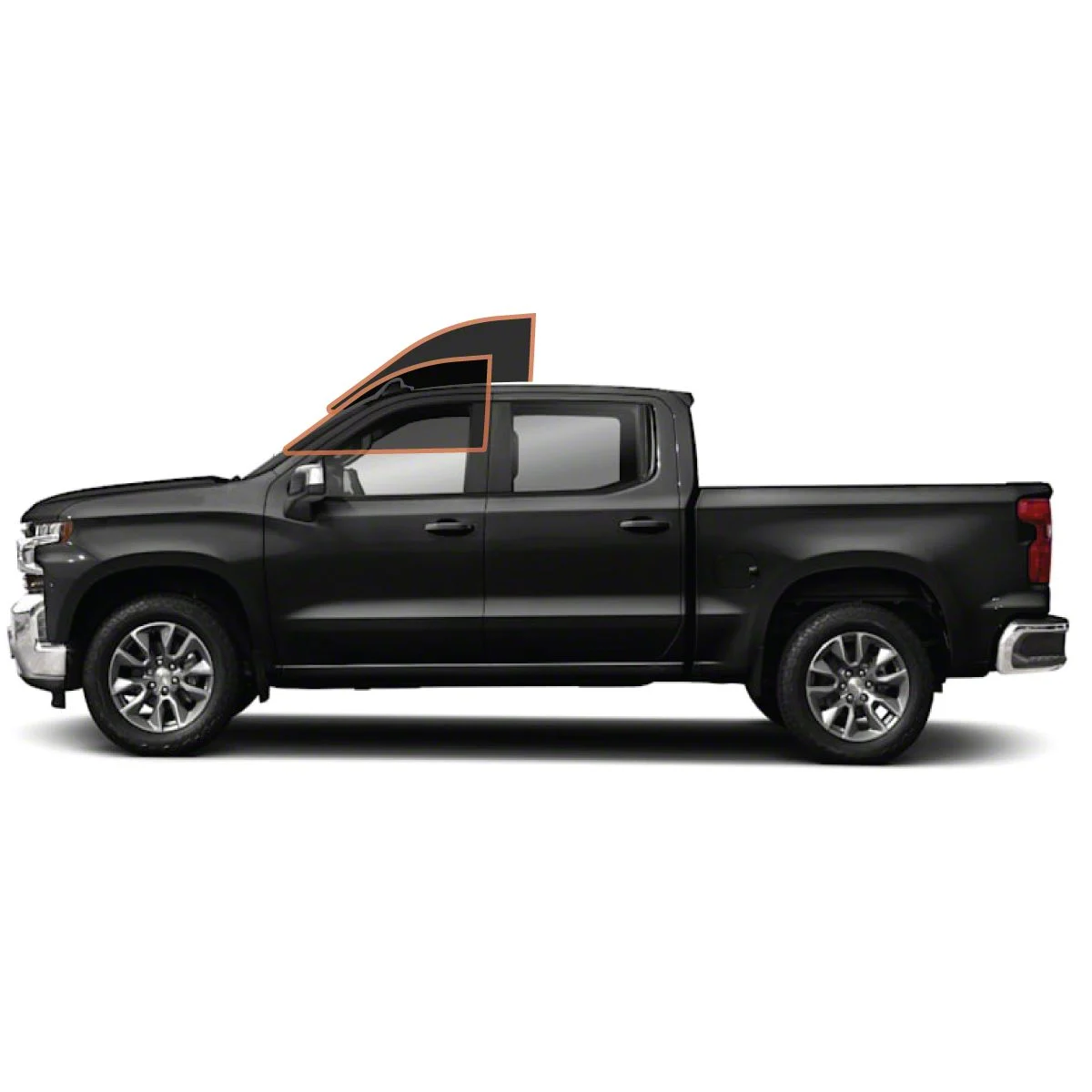 MotoShield Pro Front Driver/Passenger Window Tint; 25% (14-18 Silverado 1500 Crew Cab)