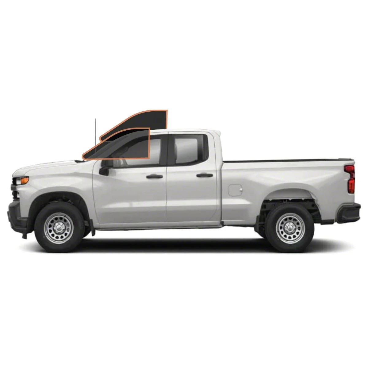 MotoShield Pro Front Driver/Passenger Window Tint; 25% (14-18 Silverado 1500 Double Cab)