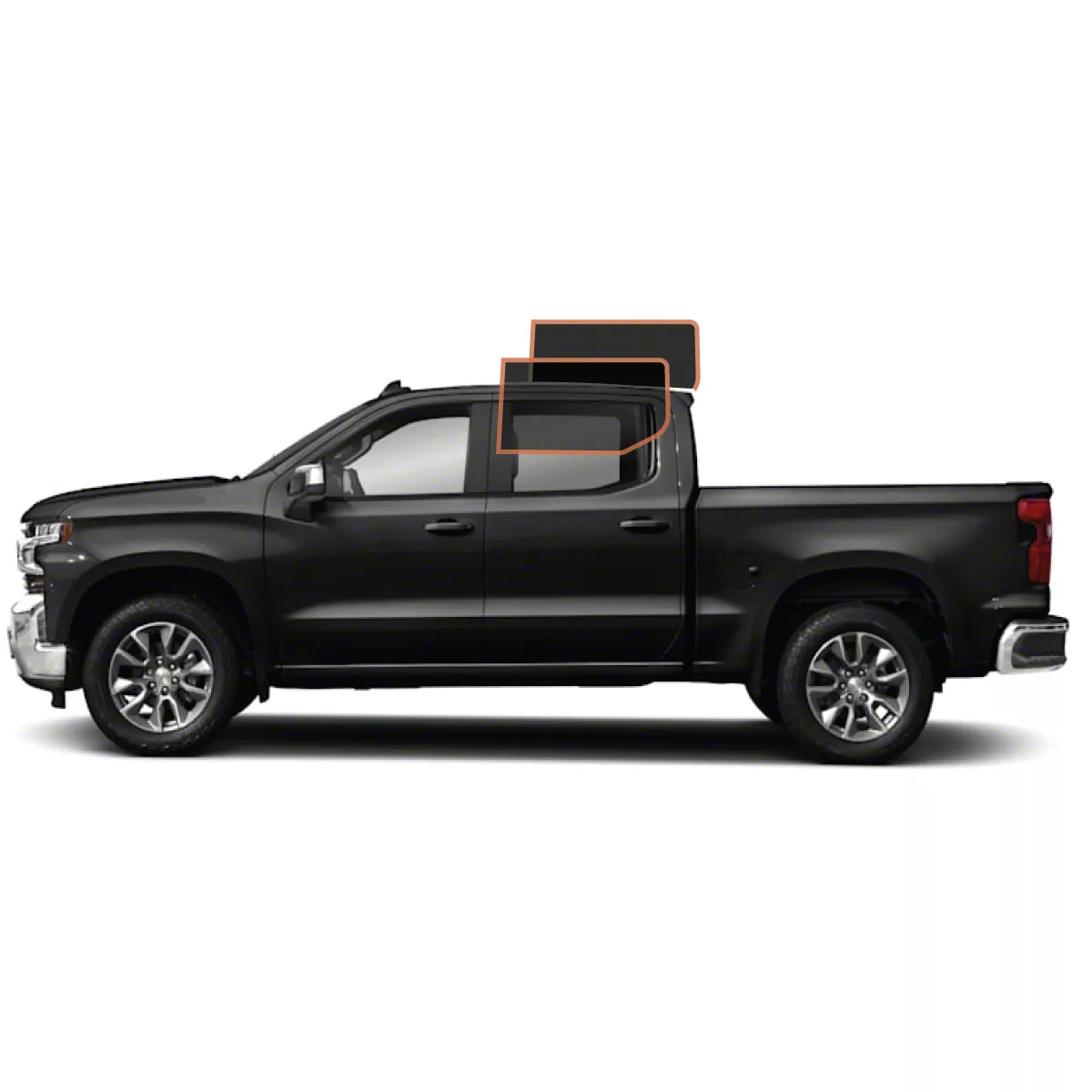 MotoShield Pro Rear Driver/Passenger Window Tint; 15% (14-18 Silverado 1500 Crew Cab)
