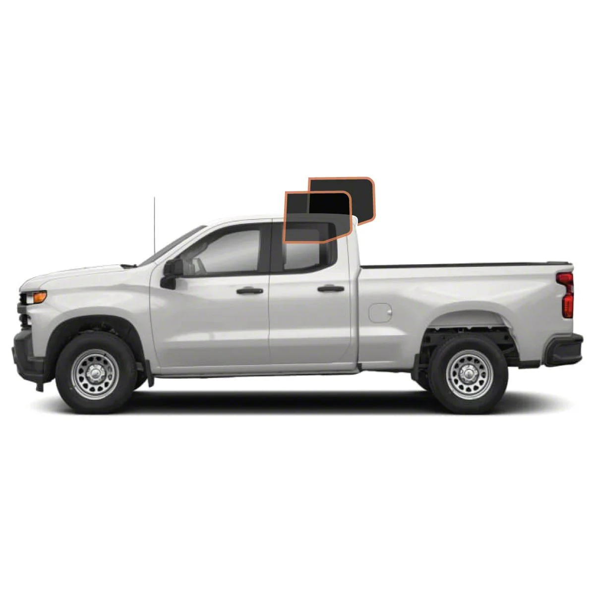 MotoShield Pro Rear Driver/Passenger Window Tint; 15% (14-18 Silverado 1500 Double Cab)