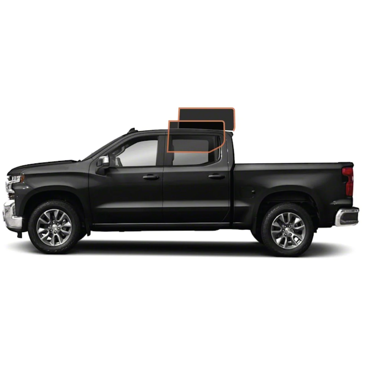 MotoShield Pro Rear Driver/Passenger Window Tint; 25% (14-18 Silverado 1500 Crew Cab)