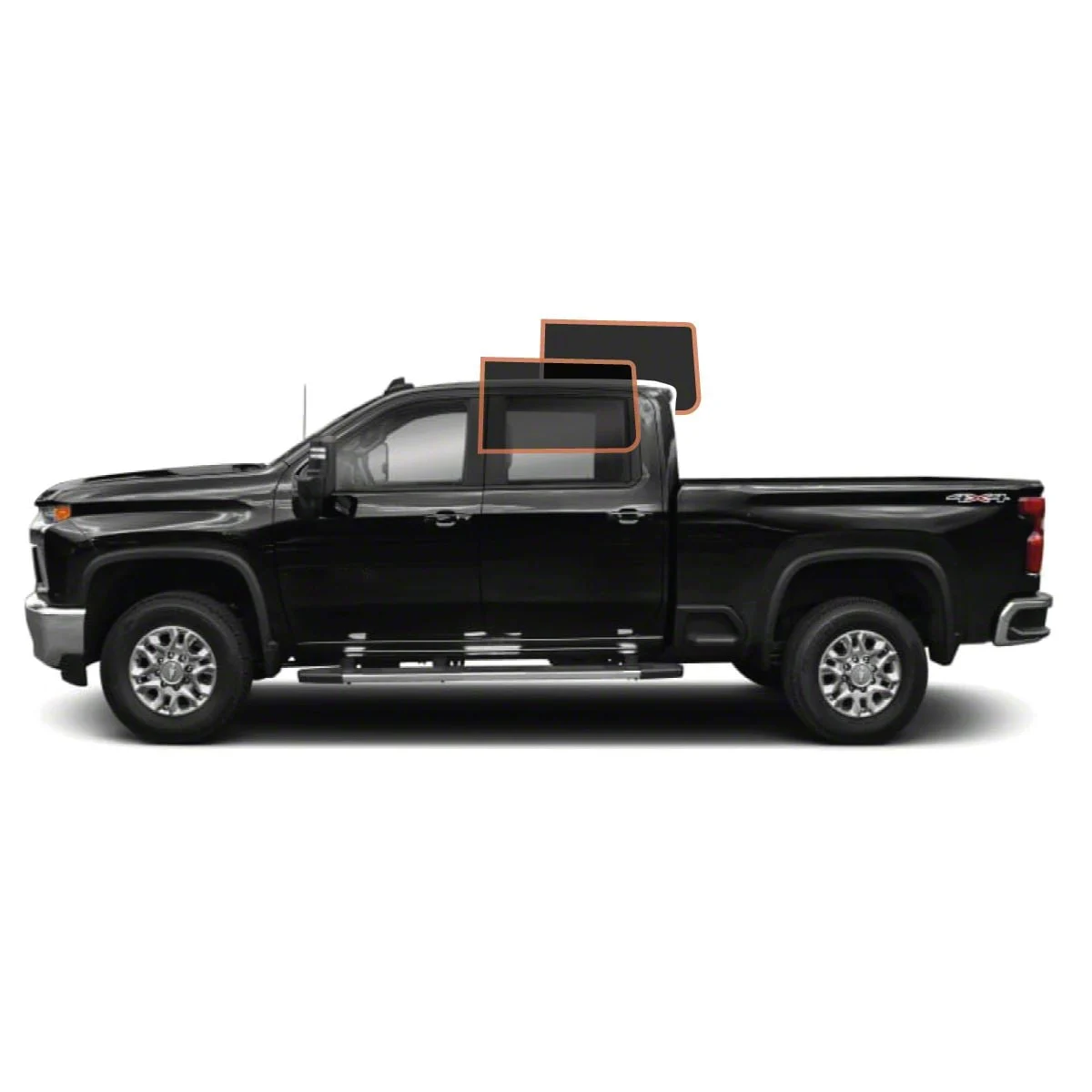 MotoShield Pro Rear Driver/Passenger Window Tint; 15% (15-19 Silverado 2500 HD Crew Cab)