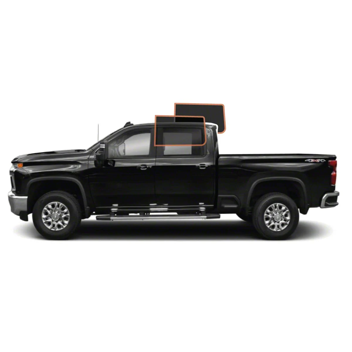 MotoShield Pro Rear Driver/Passenger Window Tint; 25% (15-19 Silverado 2500 HD Crew Cab)