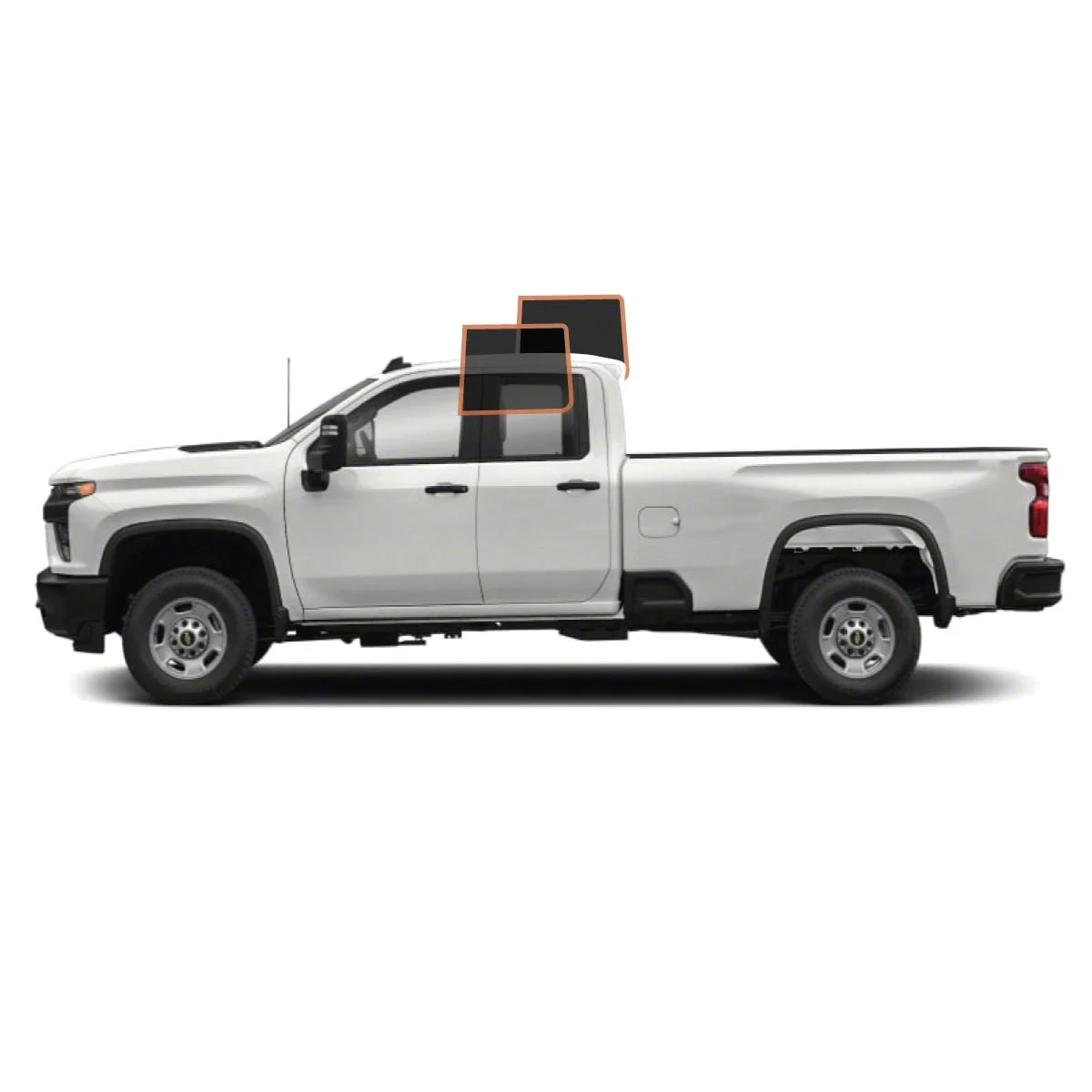 MotoShield Pro Rear Driver/Passenger Window Tint; 25% (15-19 Silverado 2500 HD Double Cab)