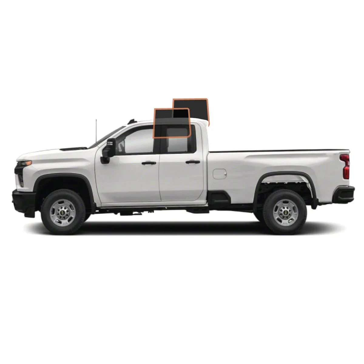 MotoShield Pro Rear Driver/Passenger Window Tint; 5% (15-19 Silverado 2500 HD Double Cab)