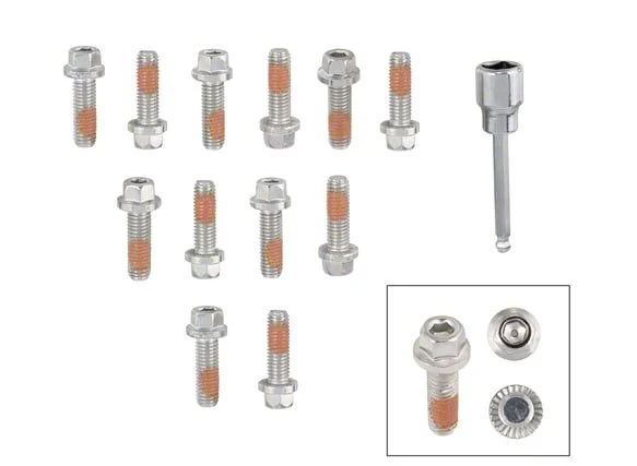 Mr. Gasket Headlock Locking Header Bolts; M8-1.25x25MM; Set of 12 (07-14 6.0L Sierra 2500 HD)