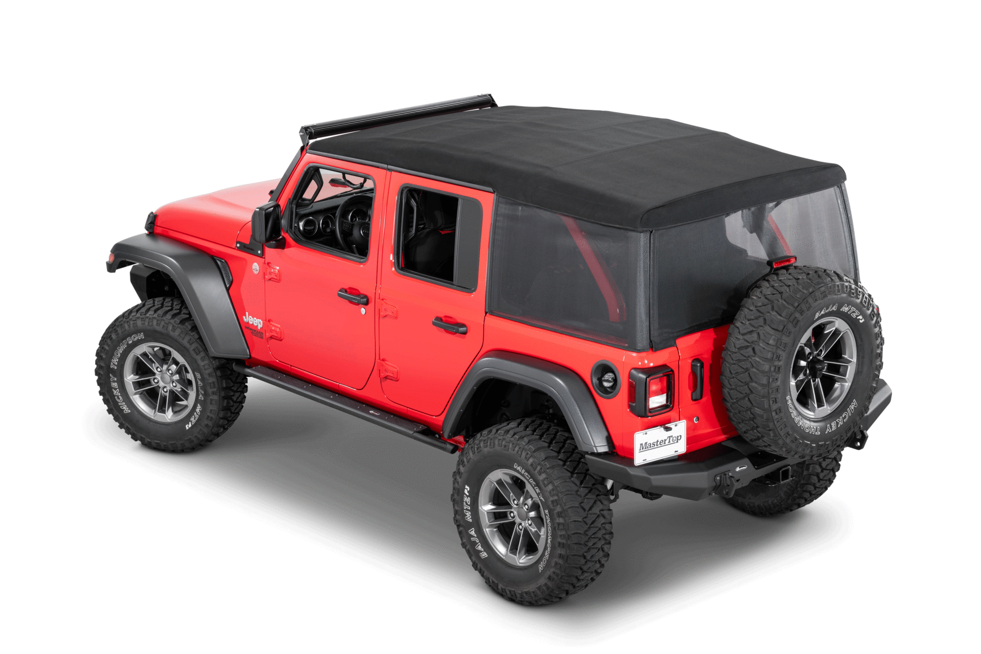 MasterTop 16032601 Mesh Trail Screens for 18-23 Jeep Wrangler JL Unlimited with Factory Soft Top