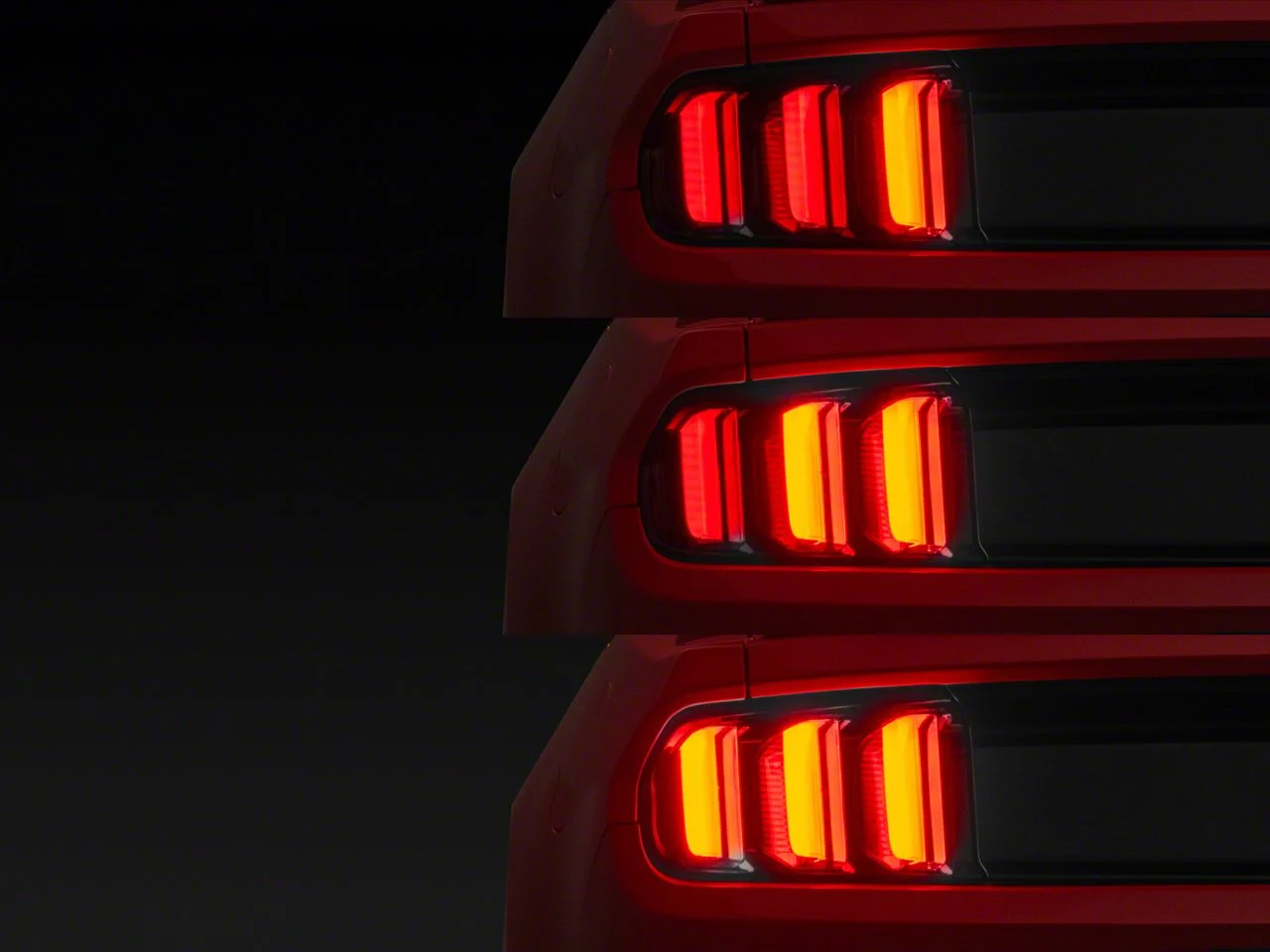 2015 OE Style LED Sequential Tail Light; Black Housing; Red Lens; Driver Side (15-23 Mustang)