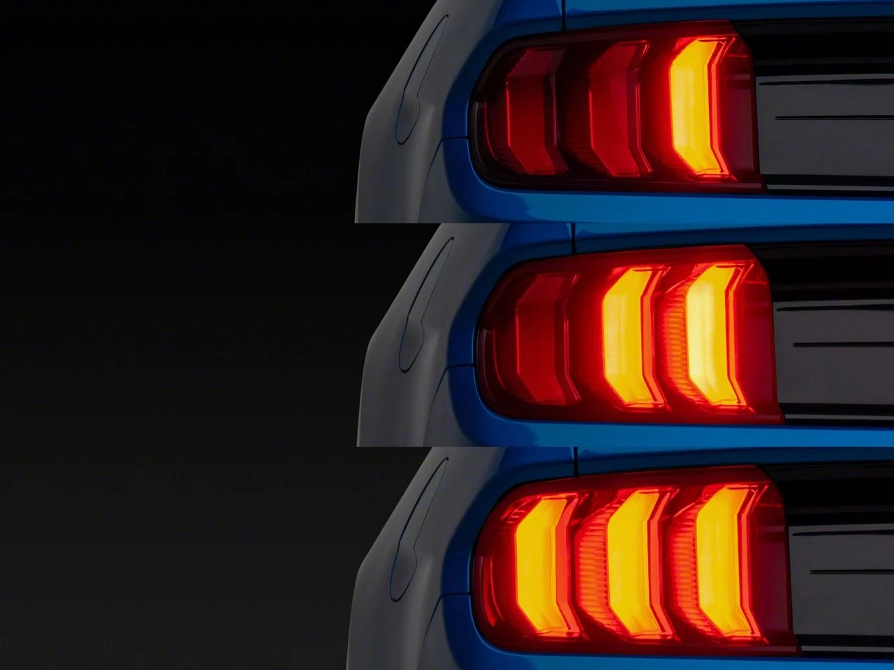 2015 OE Style LED Sequential Tail Light; Black Housing; Red Lens; Passenger Side (15-23 Mustang)