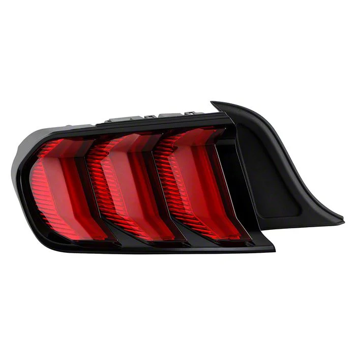 2018 OE Style LED Sequential Tail Light; Black Housing; Red Lens; Driver Side (15-23 Mustang)