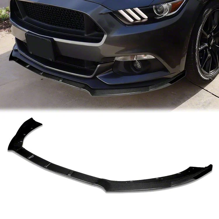 3-Piece Chin Spoiler; Carbon Fiber Look (15-17 Mustang GT w/o Performance Pack)