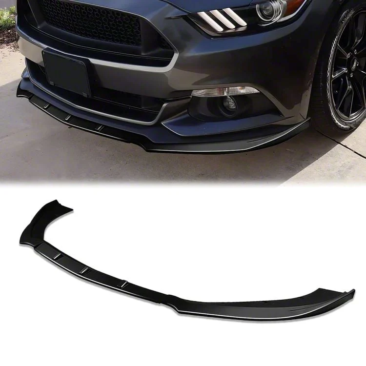 3-Piece Chin Spoiler; Gloss Black (15-17 Mustang GT w/o Performance Pack)