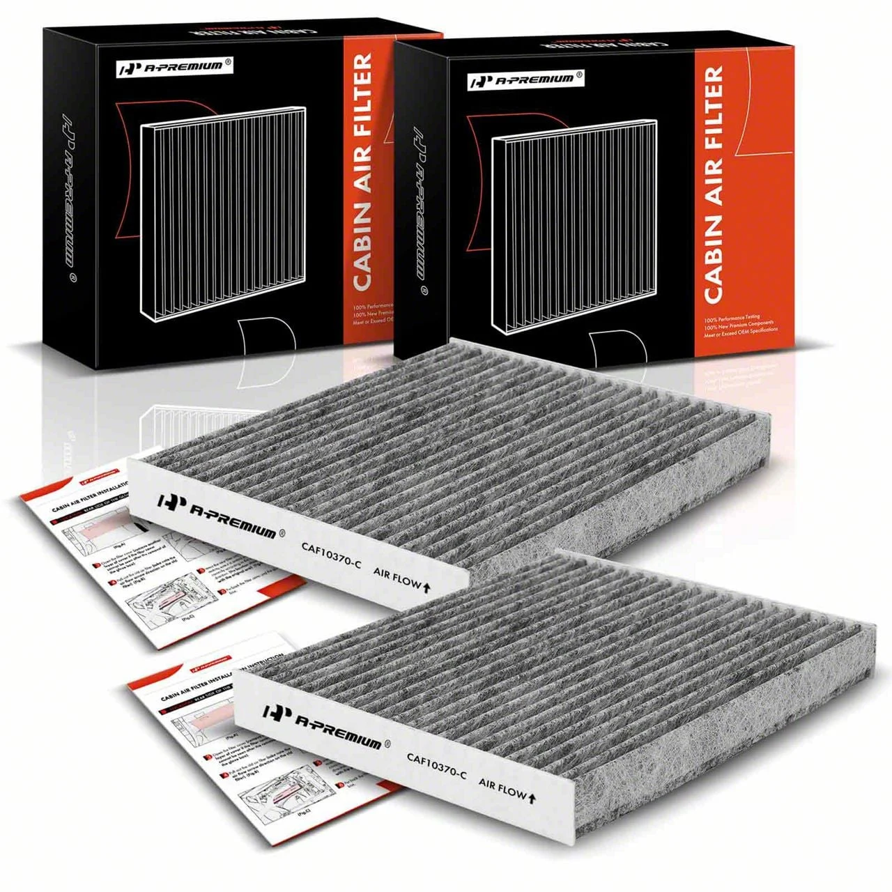 Activated Carbon Cabin Air Filter; Set of Two (05-14 Mustang)