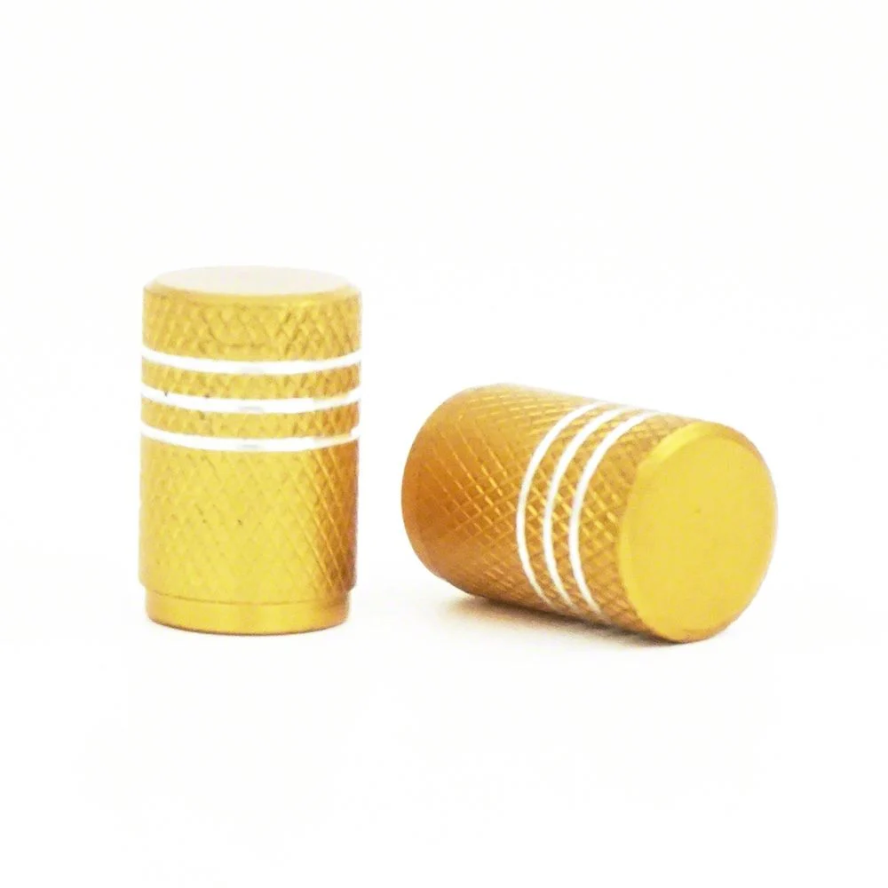 Aluminum Valve Stem Cap; Gold (Universal; Some Adaptation May Be Required)