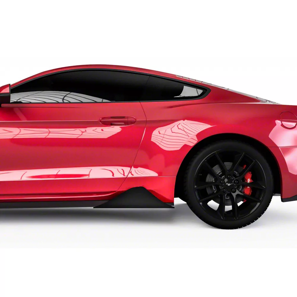 Centa Pro Style Rocker Panel Winglets; Gloss Black Vinyl (15-23 Mustang GT, EcoBoost, V6)