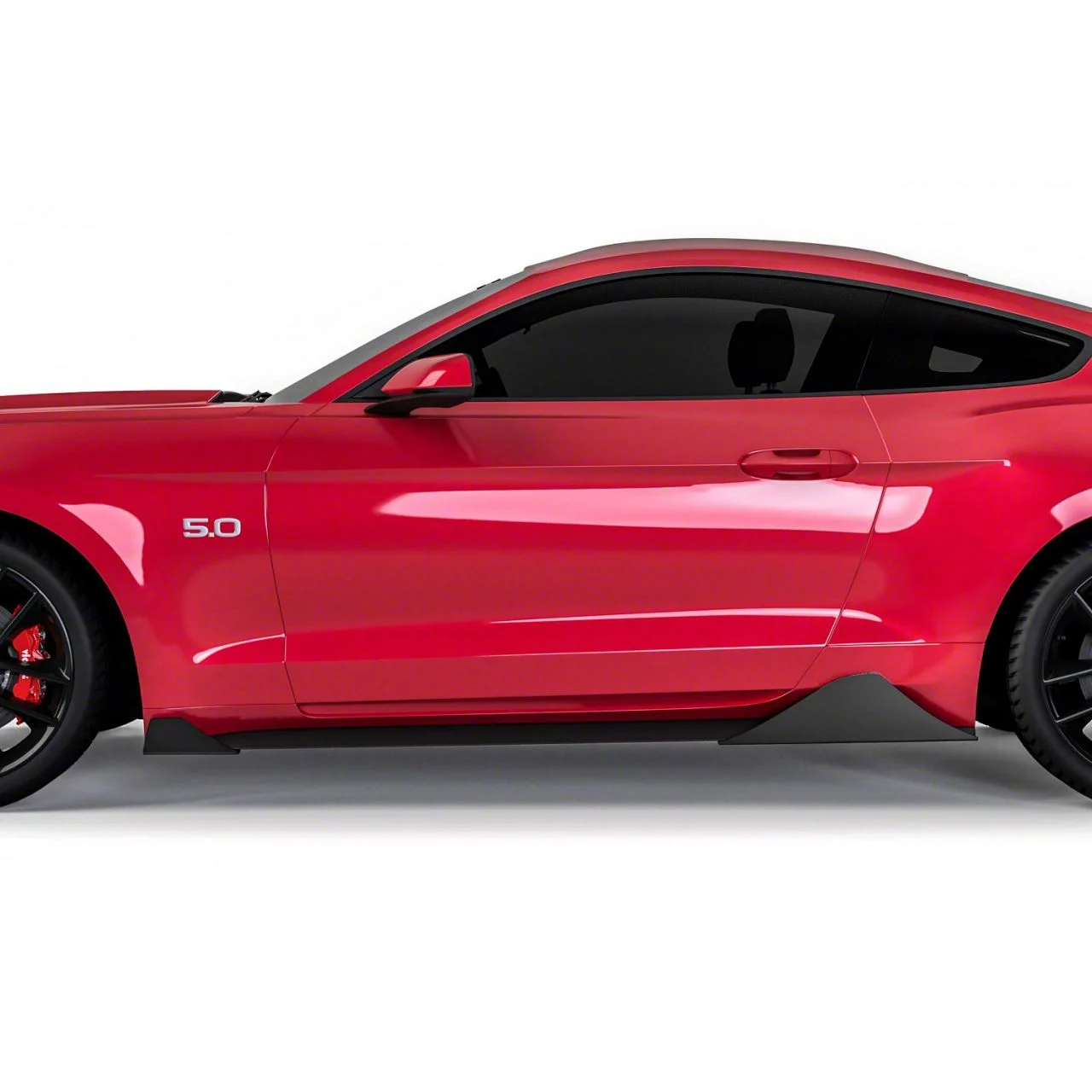 Centa Pro Style Rocker Panel Winglets Set; Gloss Black Vinyl (15-23 Mustang GT, EcoBoost, V6)