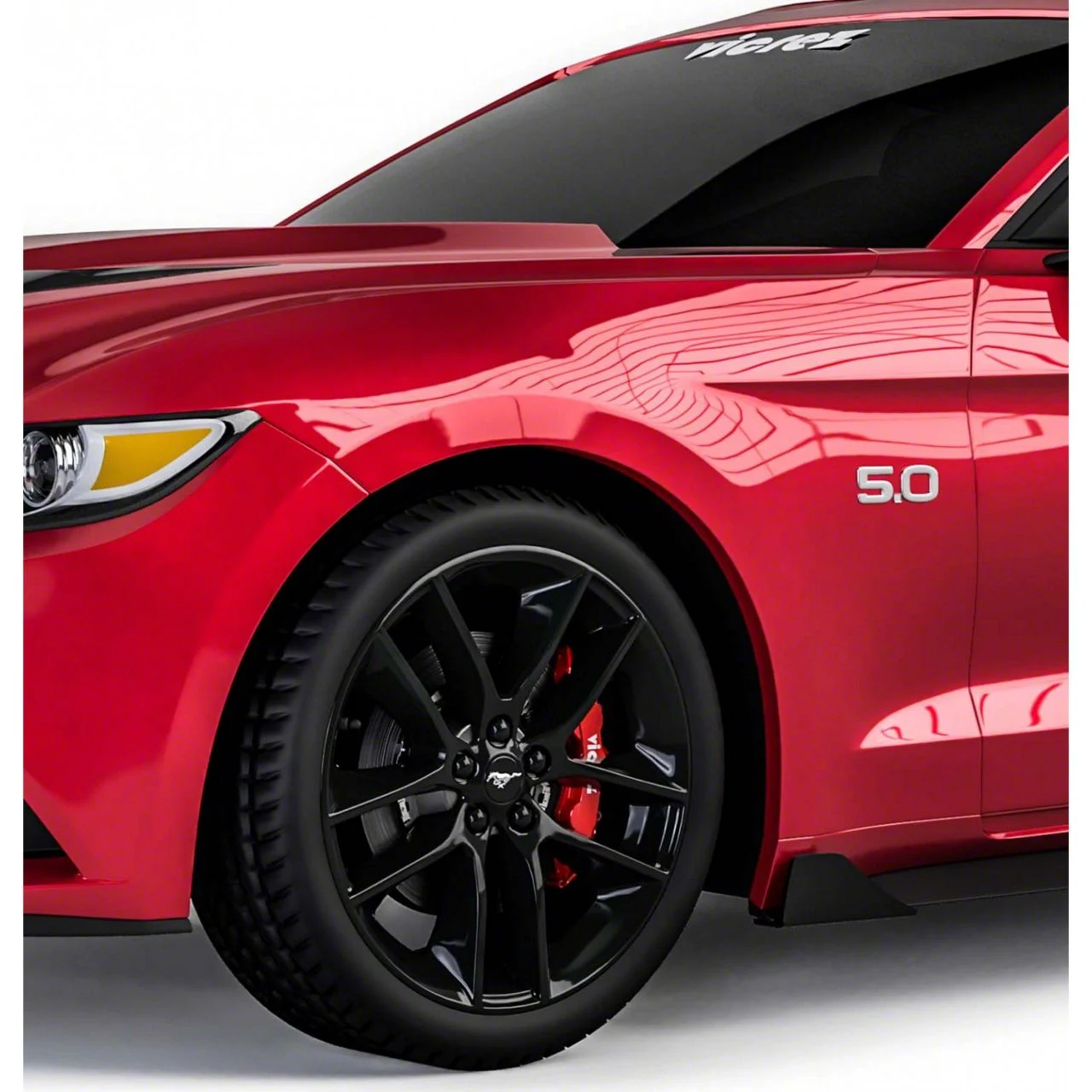 Centa Style Rocker Panel Winglets; Matte Black Vinyl (15-23 Mustang GT, EcoBoost, V6)