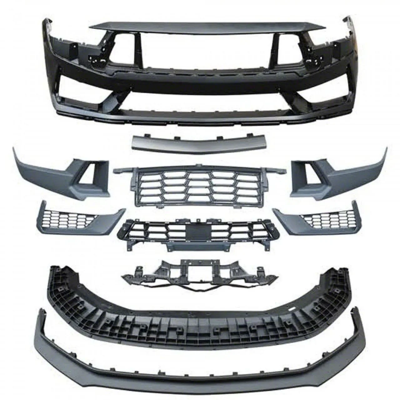 Dark Horse Style Front Bumper; Unpainted (24-26 Mustang GT, EcoBoost)