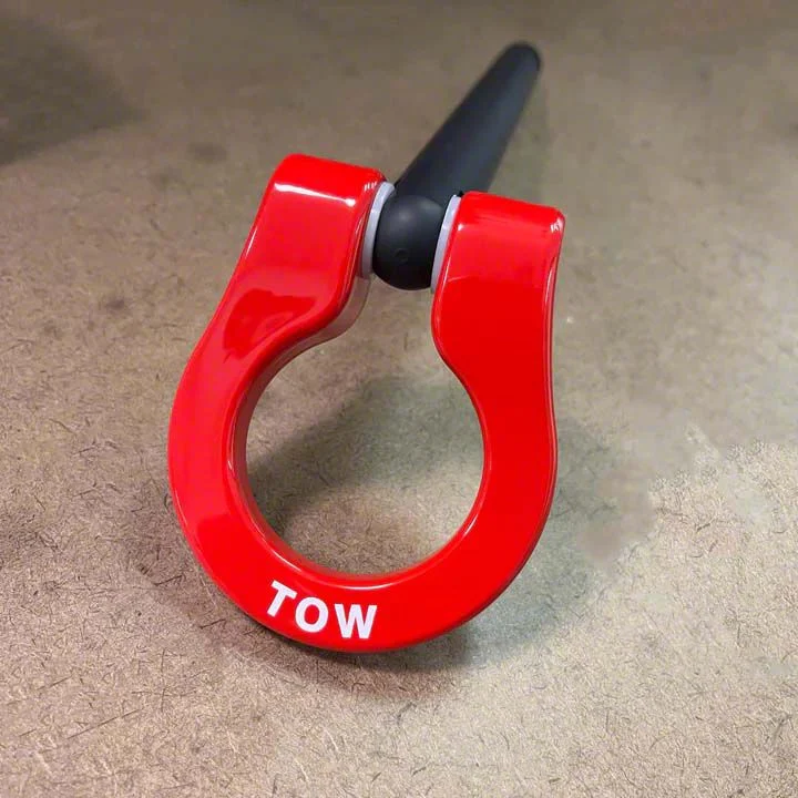 Feather Lite Stealth Tow Hook with Red D-Ring; Front (15-20 Mustang GT350)
