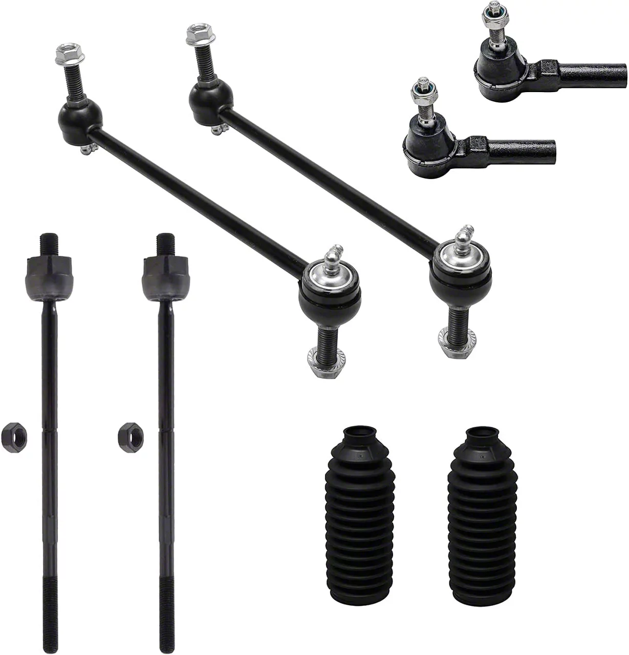 Front Inner and Outer Tie Rods with Front Sway Bar Links (05-10 Mustang GT, V6)
