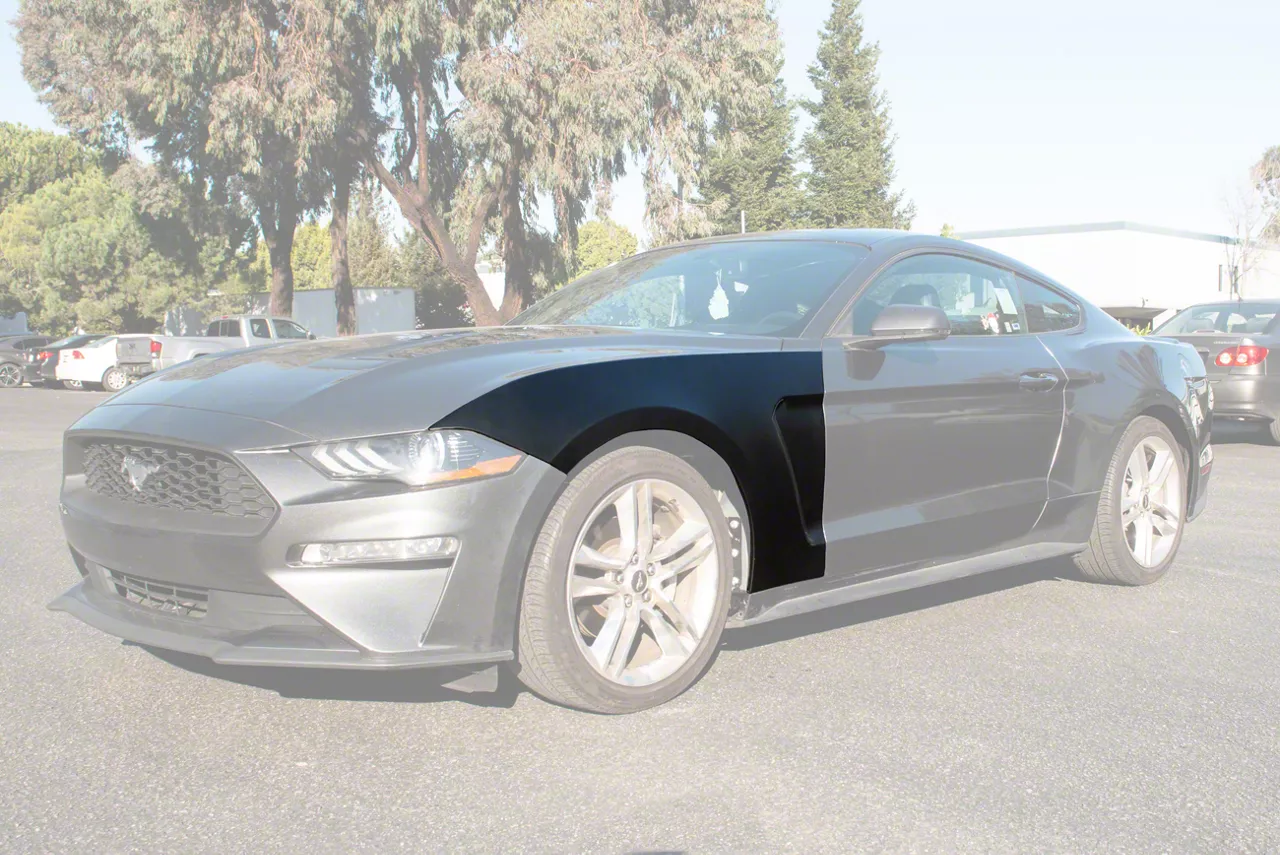 GT350 Style Fenders; Primer Black (18-23 Mustang GT, EcoBoost)