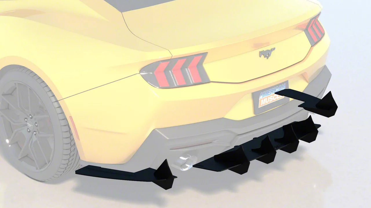 HDPE Rear Diffuser V1; Matte Black (24-26 Mustang GT & EcoBoost w/o Active Exhaust)