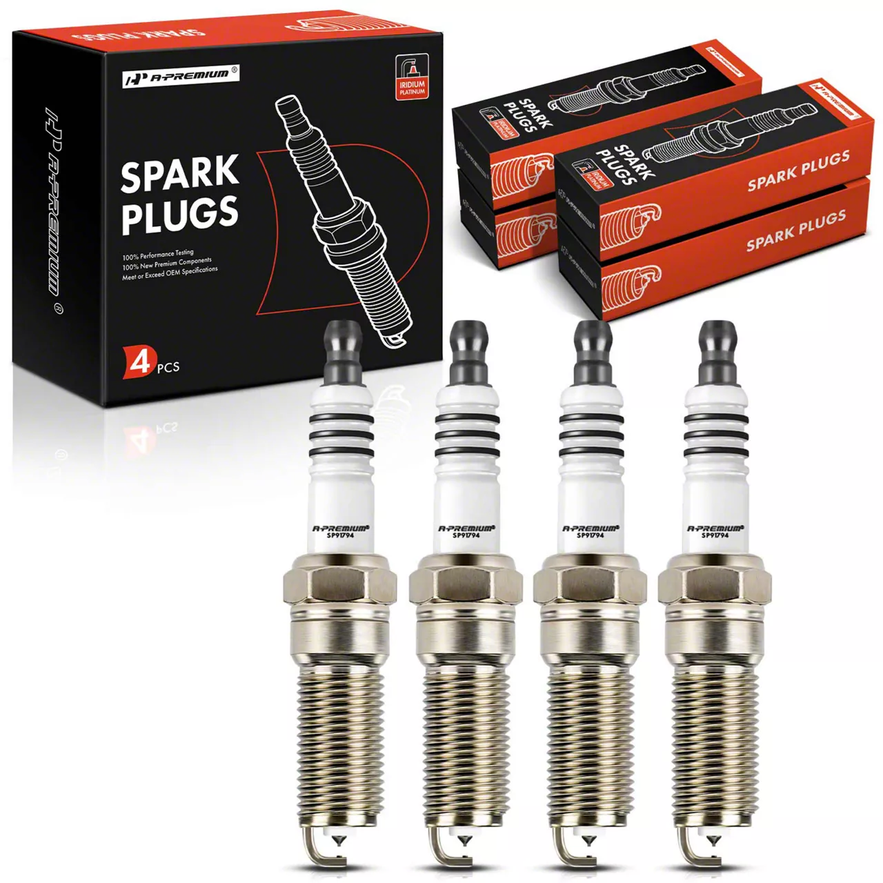 Iridium and Platinum Spark Plugs; Set of 4 (20-21 Mustang EcoBoost)