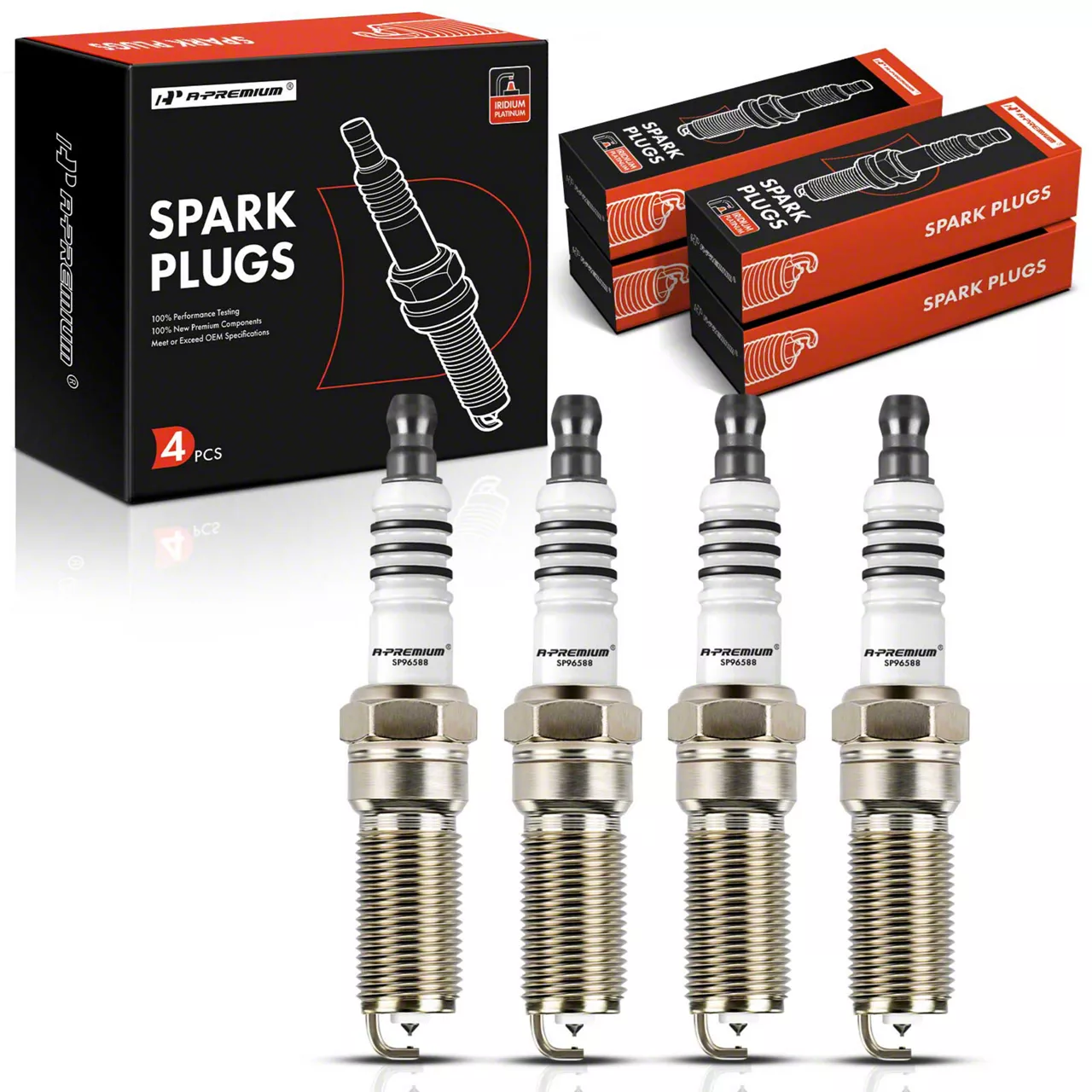 Iridium and Platinum Spark Plugs; Set of 4 (15-19 Mustang EcoBoost)