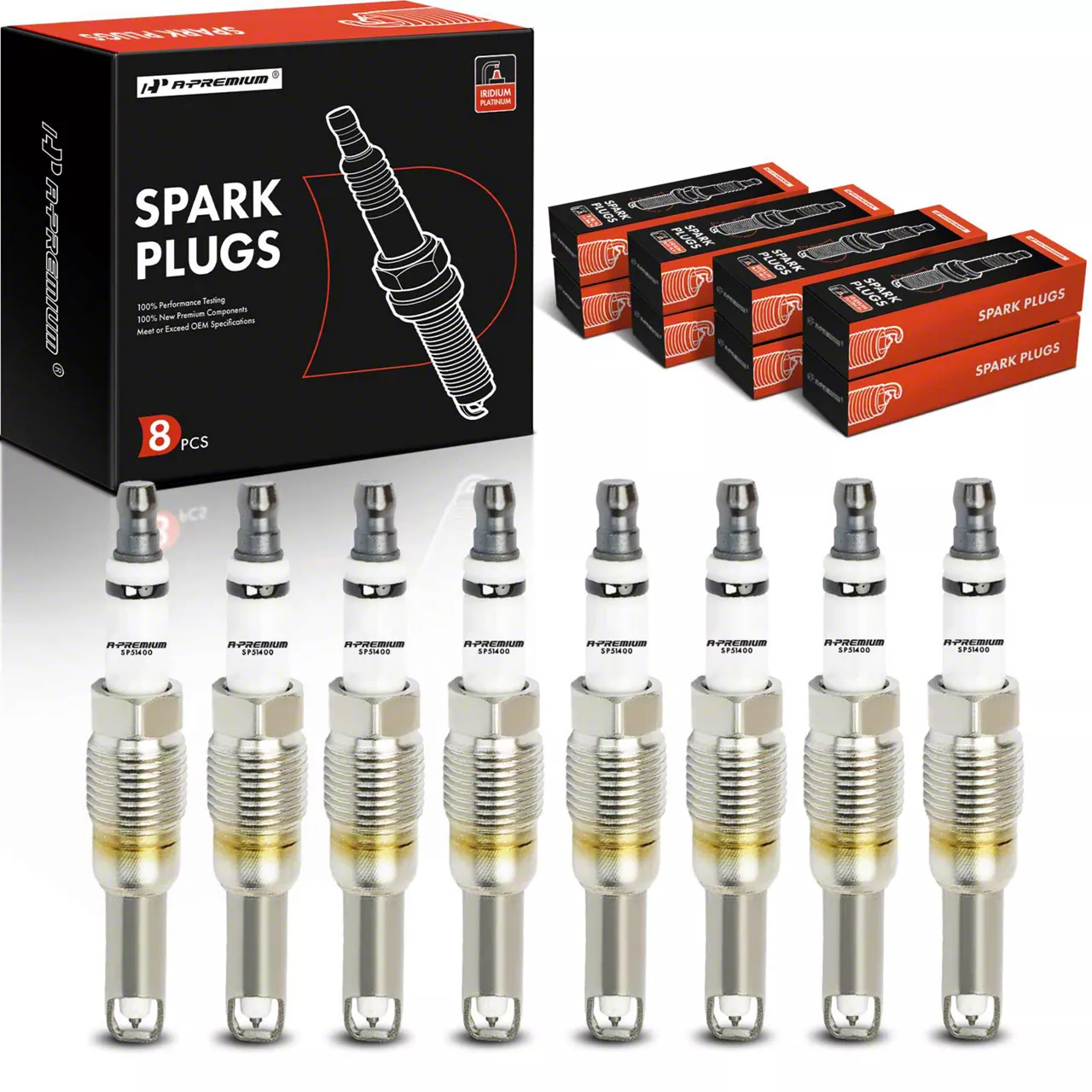 Iridium and Platinum Spark Plugs; Set of 8 (05-Early 08 Mustang GT)