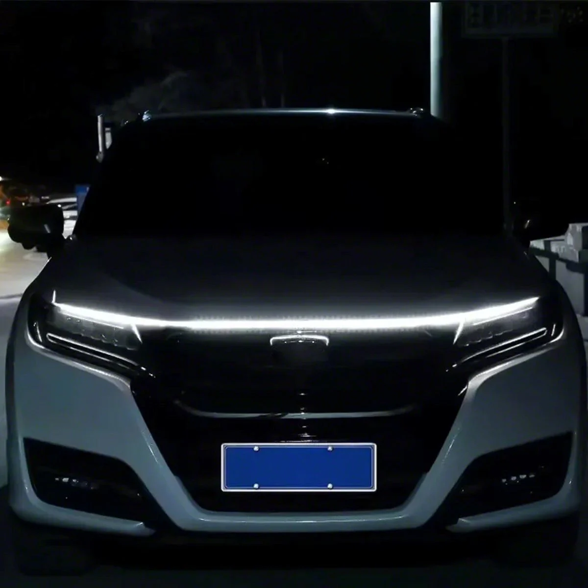 LED Knight Rider Scanning Hood Brow DRL Flex Cool White Kit (Universal; Some Adaptation May Be Required)