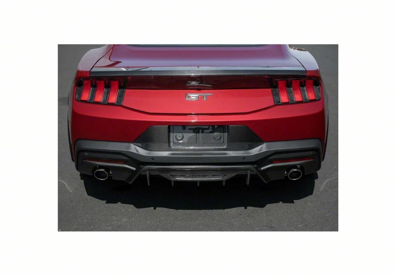 License Plate Frame Backing; Carbon Fiber (24-26 Mustang)