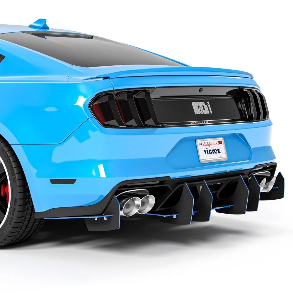 LV4 Rear Diffuser; Textured Black (21-23 Mustang Mach 1)