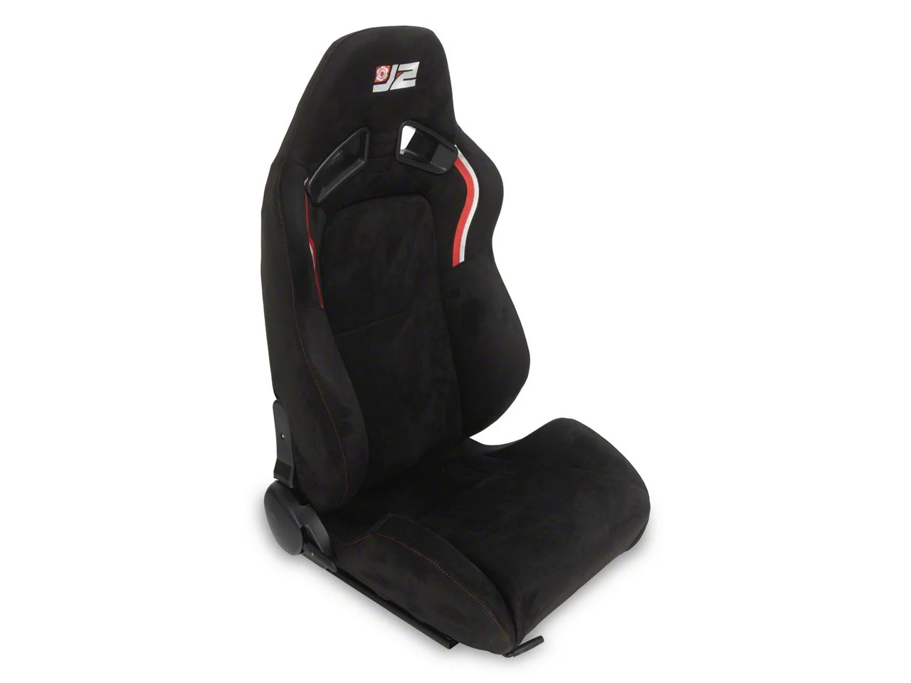 Microfiber Suede Racing Bucket Seats with Seat Sliders; Black (Universal; Some Adaptation May Be Required)