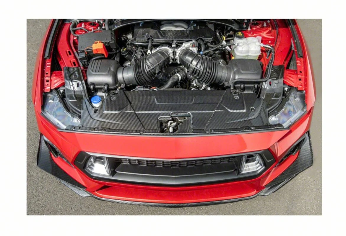 Radiator Cover; Carbon Fiber (24-26 Mustang)